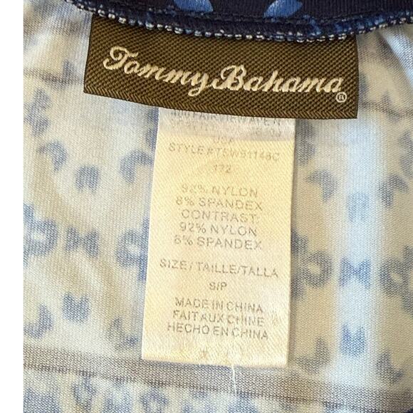 TOMMY BAHAMA Blue Patterned Top Shirt Women size S - Picture 5 of 7